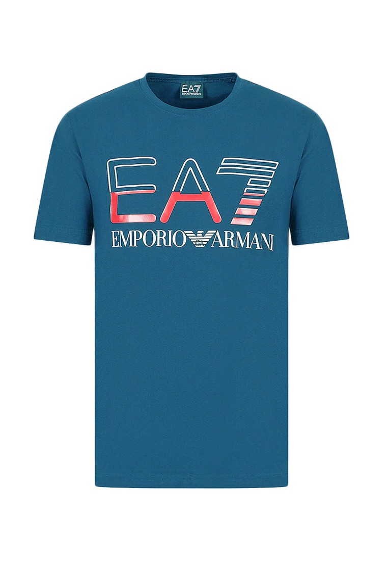 EA7 Ea7 Logo Series Stretch Cotton-jersey T恤(藍色)