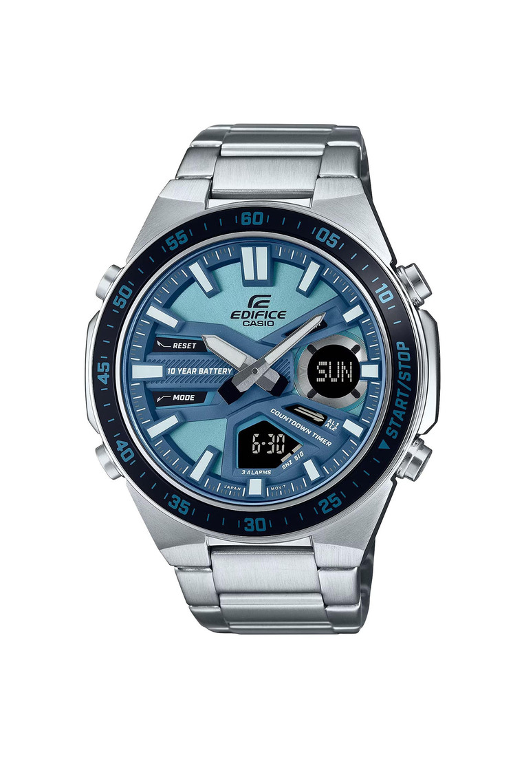 Edifice EFV-C110D-2B Men's Analog-Digital Sport Watch with Stainless Steel Strap