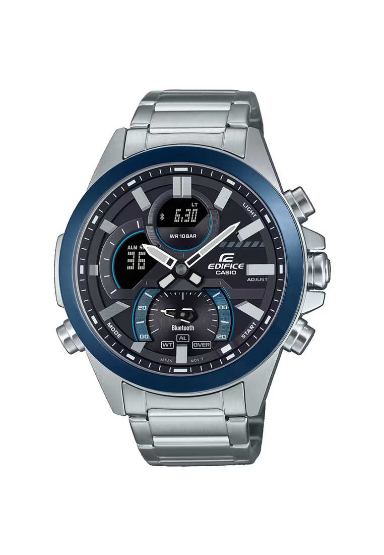 EDIFICE Casio Edifice Men's Analog-Digital Watch ECB-30DB-1ADF w. Bluetooth Silver Stainless Steel Strap