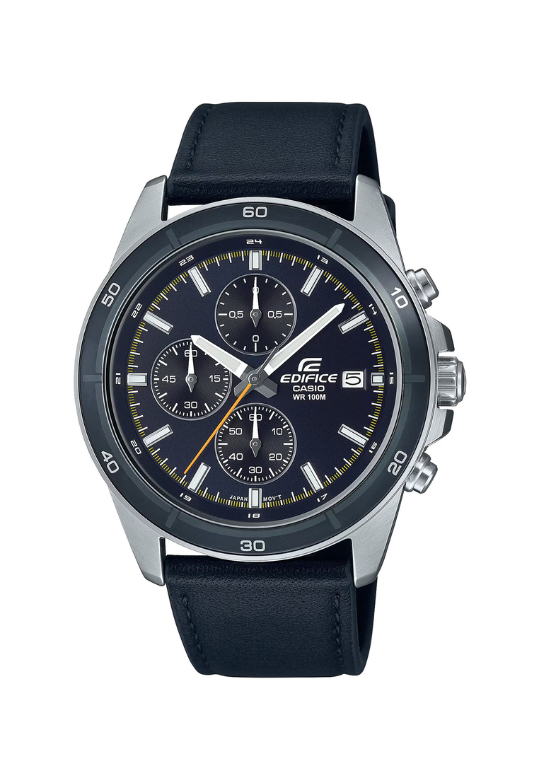 Casio Edifice EFR-526L-2CV Men's Chronograph Watch with Blue Genuine Leather Band