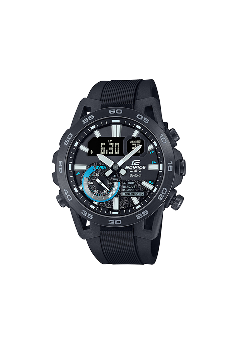 EDIFICE Casio Edifice Men Analog-Digital Watch w. Bluetooth ECB-40PB-1A Black Resin Strap