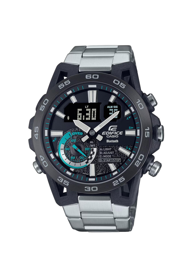 Edifice SOSPENSIONE ECB-40DB-1A Men's Analog-Digital Sport Watch with Stainless Steel Strap and Bluetooth® Wireless Linking