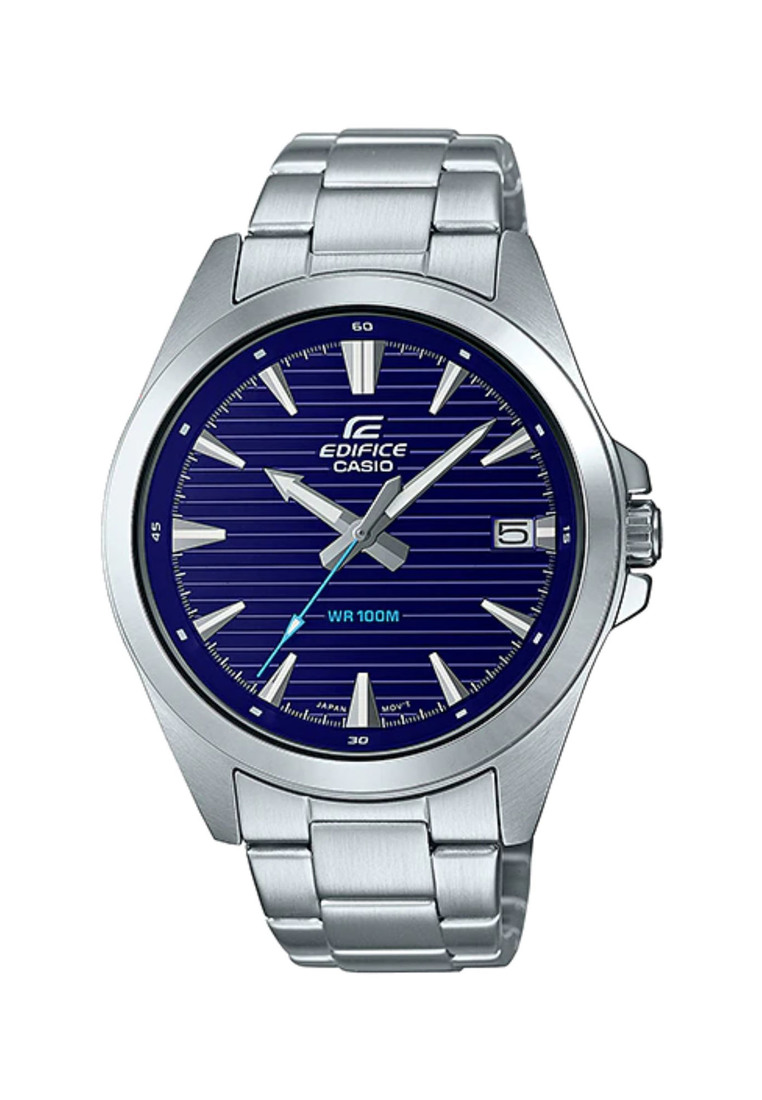Edifice Men's Analog Watch EFV-140D-2AV Blue Dial with Silver Stainless Steel Band Watch for Men