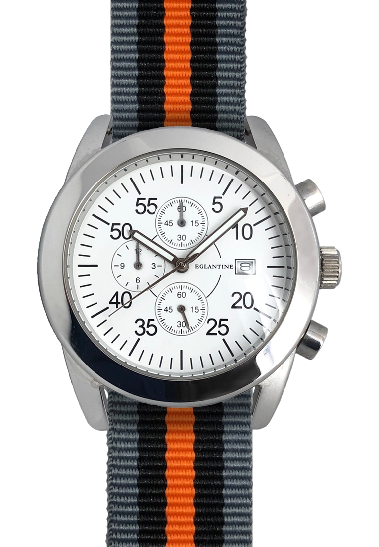 EGLANTINE® Aviator II 手錶配 2 條 NATO 錶帶。 男女皆宜的不銹鋼石英計時手錶