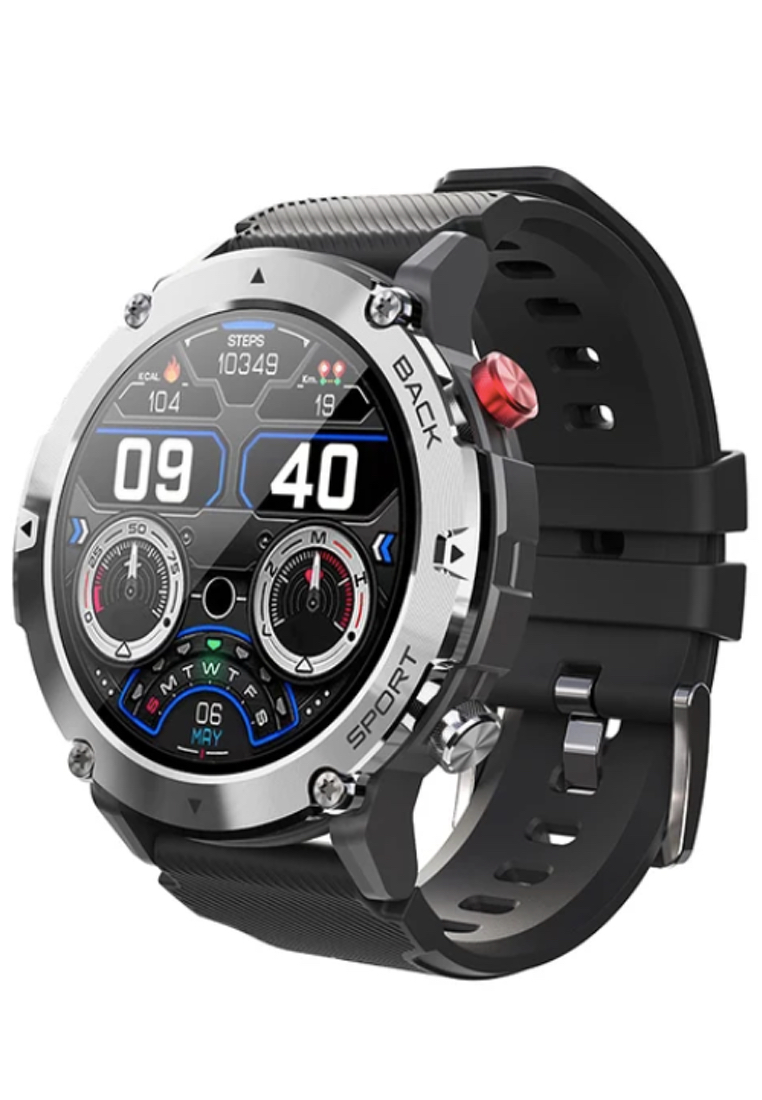 EGLANTINE®智能手錶128M，OLED 360x360高分辨率屏幕，藍牙通話，300mAh電池，IP68防水