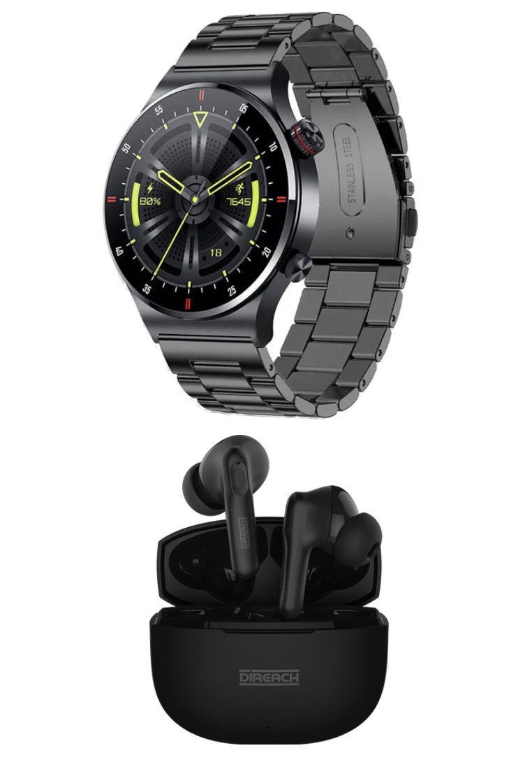 超值優惠 - EGLANTINE® SmartWatch + DIREACH無線耳機 + 1個免費手錶橡膠錶帶