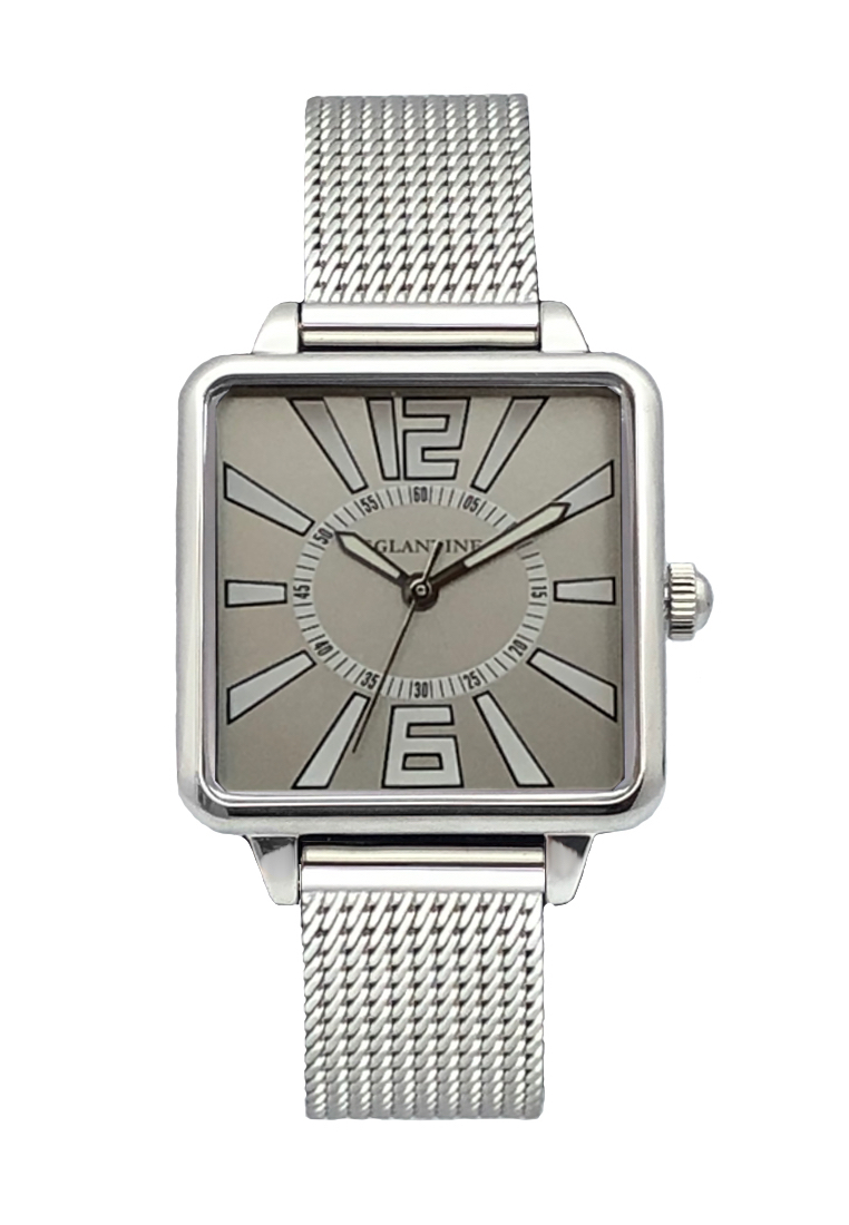 僅在 Zalora - EGLANTINE® La Parisienne 鋼質石英手錶，銀色錶盤，米蘭鋼製手鍊