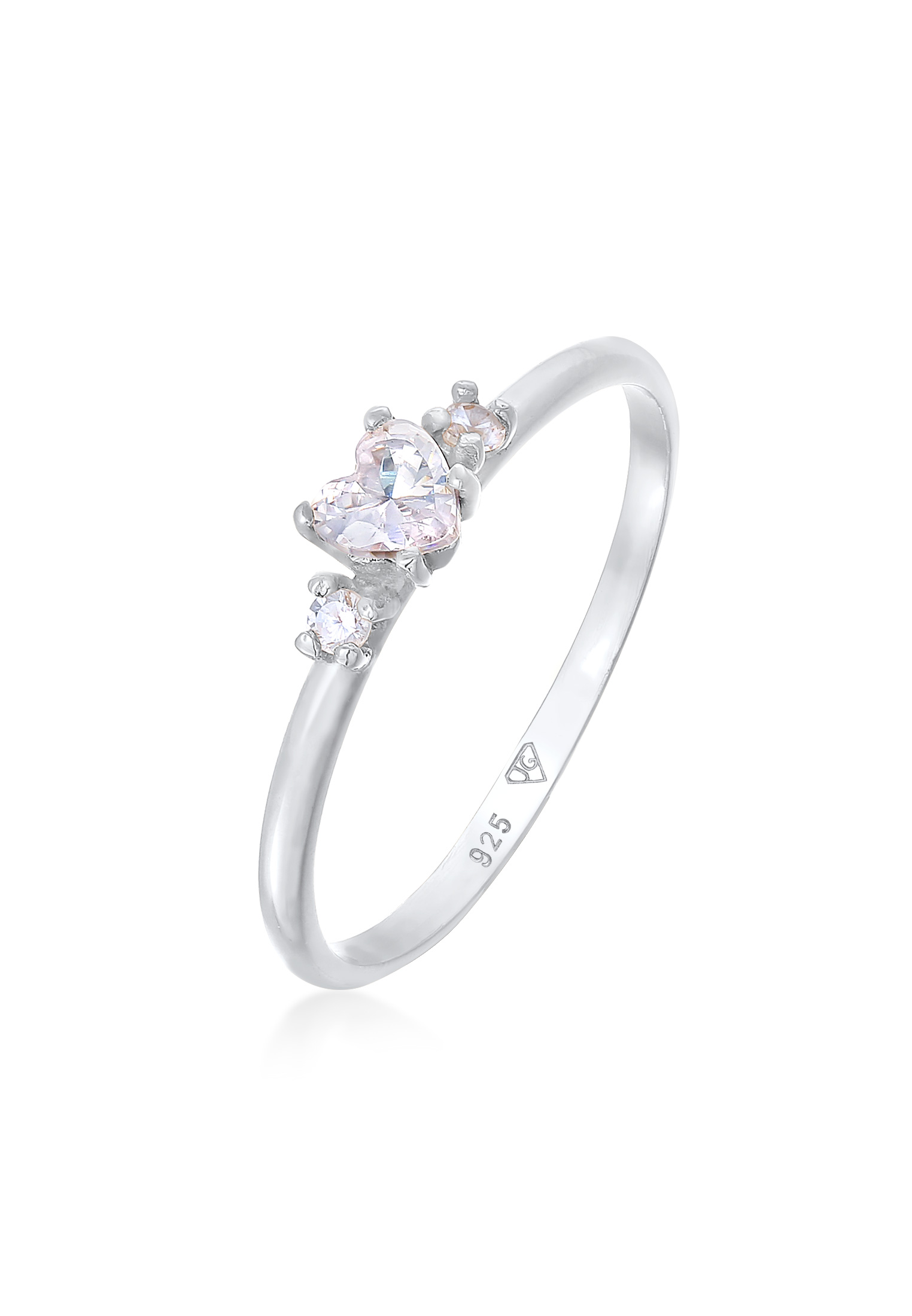 ELLI GERMANY 環訂婚戒指心臟鋯石水晶