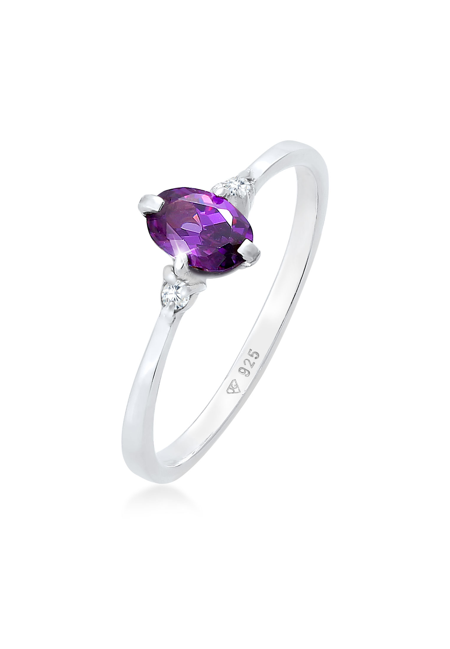 ELLI GERMANY 戒指紙牌嚙合紫色閃閃發光的立方氧化鋯水晶