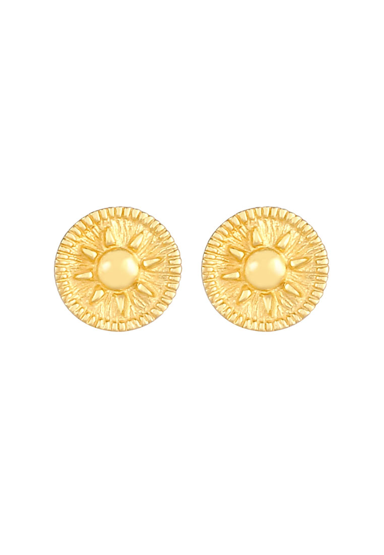 ELLI GERMANY Round Sun Coin Antique Stud 耳環