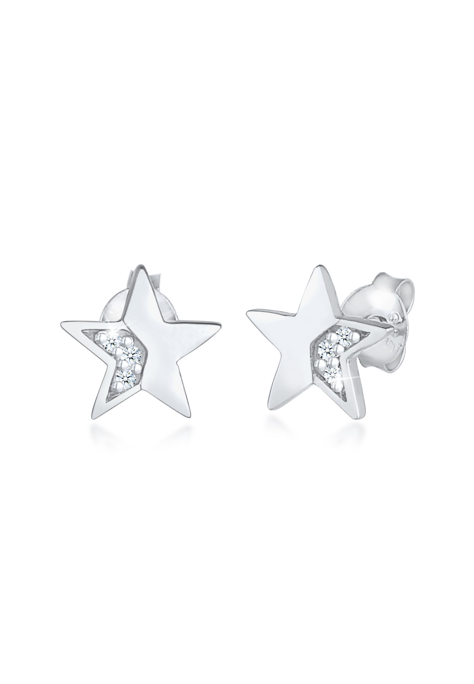 Elli Jewelry 耳環螺柱星星閃閃發光的Astro趨勢基本鑽石