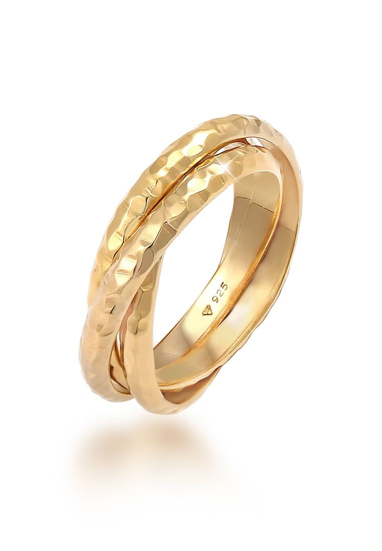 Elli Jewelry 戒指更換戒指基本經典錘趨勢鍍金