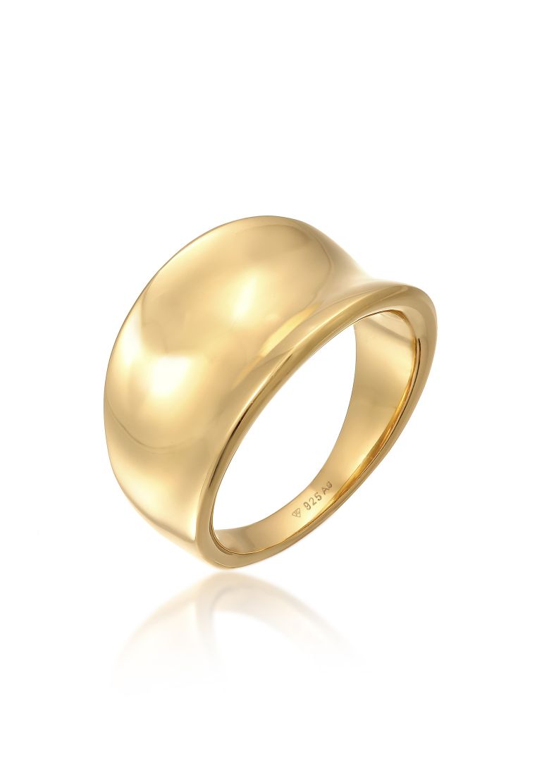 Elli Jewelry 戒指基本優雅的橢圓形金鍍金
