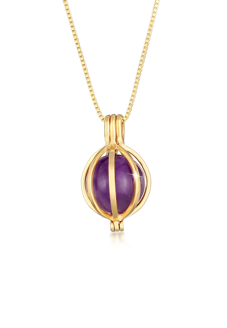 Elli Jewelry 項鍊球紫紫水晶鍍金