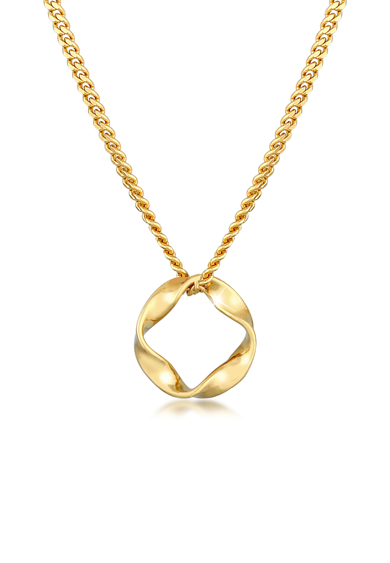 Elli Jewelry 項鍊圓圈扭曲最小優雅585黃金