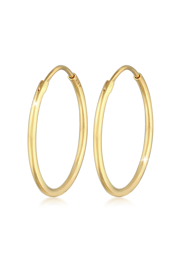 Elli Jewelry 耳環煮圓形基本經典永恆的鍍金