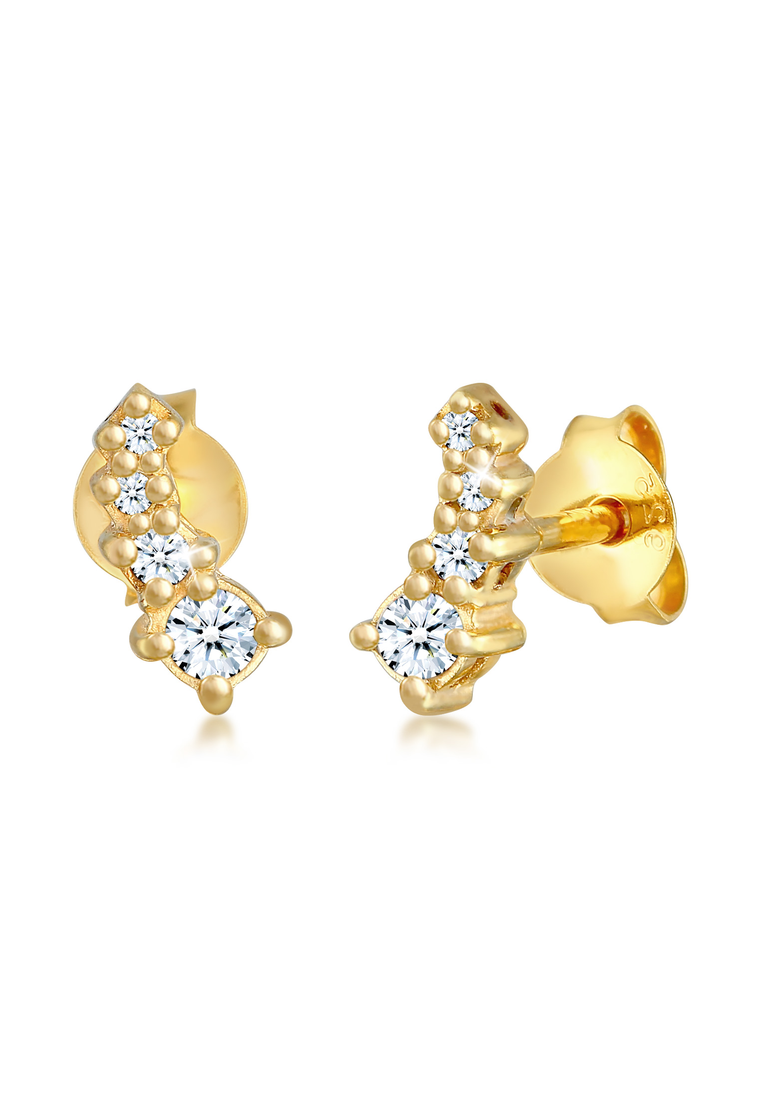 Elli Jewelry 耳環優雅閃閃發光的鑽石鍍金