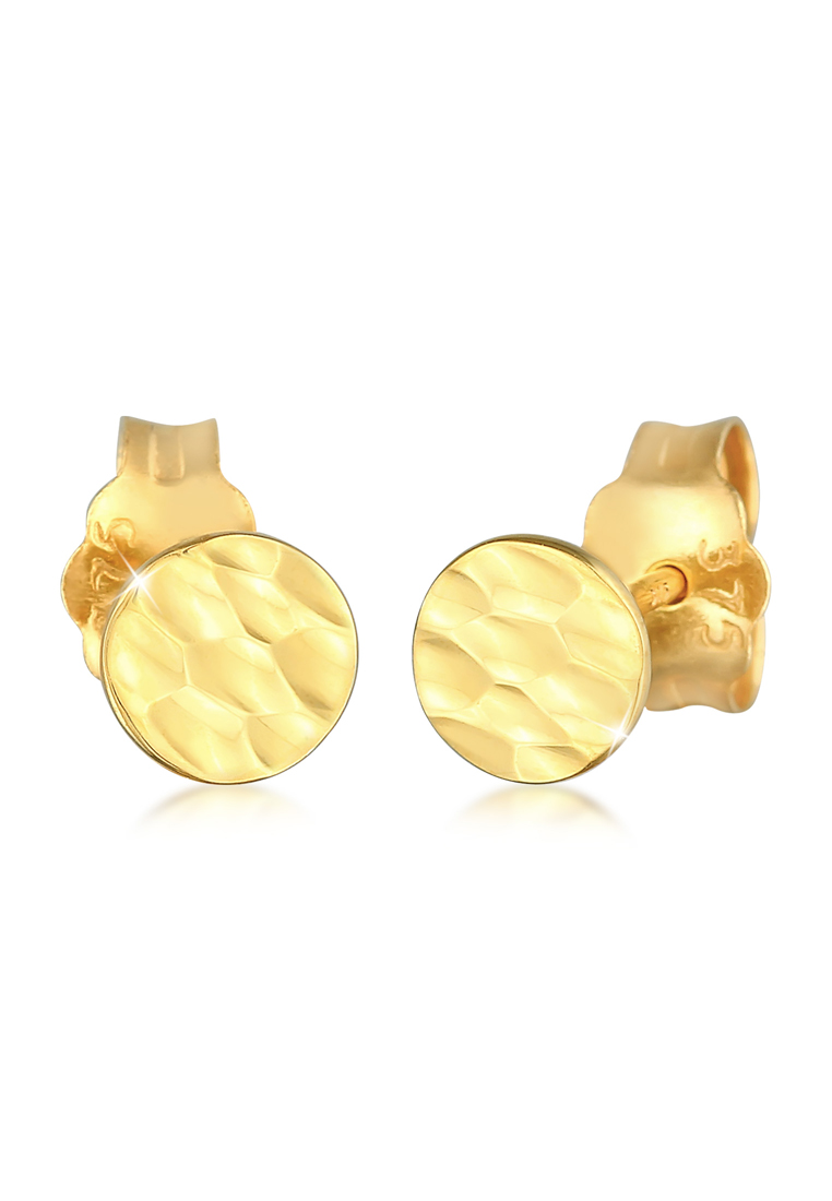 Elli Jewelry 耳環錘圓圓形基本375黃金