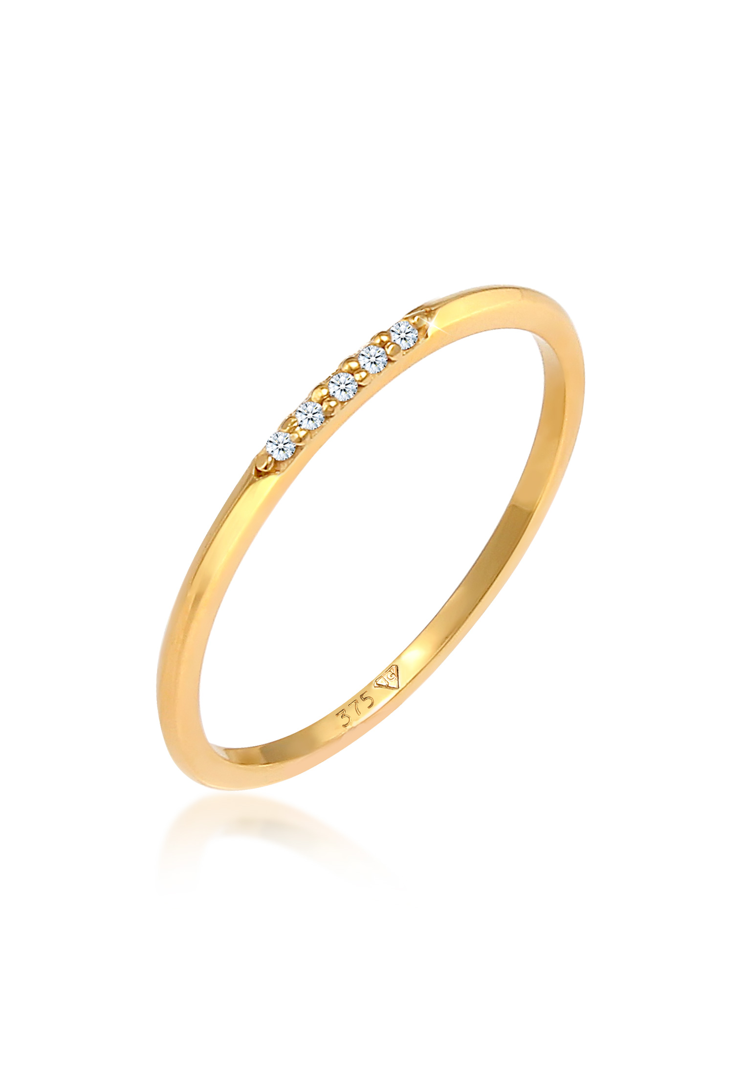 Elli Jewelry 戒指帶訂婚優雅鑽石375黃金