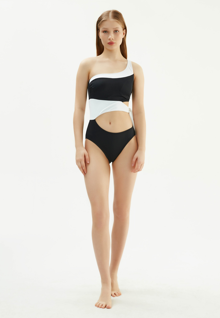 EROS Black Monokini, One Shoulder, Full-Cup, Underwire, Swimwear for Women