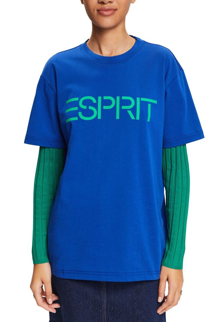 ESPRIT ‌超大廓形棉質平織布LOGO標誌T恤