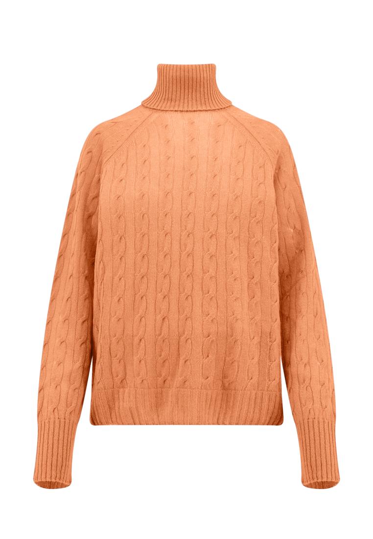 Cashmere sweater with back Etro Pegaso logo - ETRO - Orange