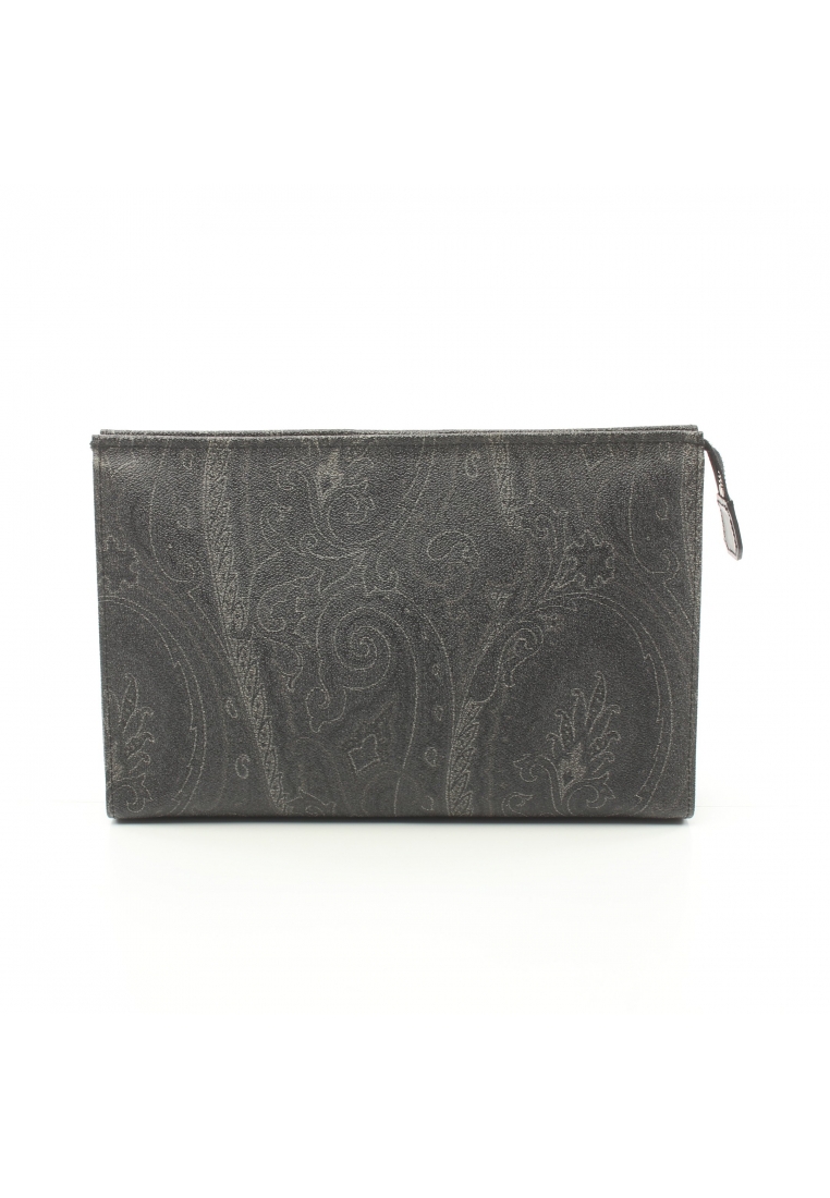 二奢 Pre-loved Etro Clutch bag Paisley PVC Dark gray