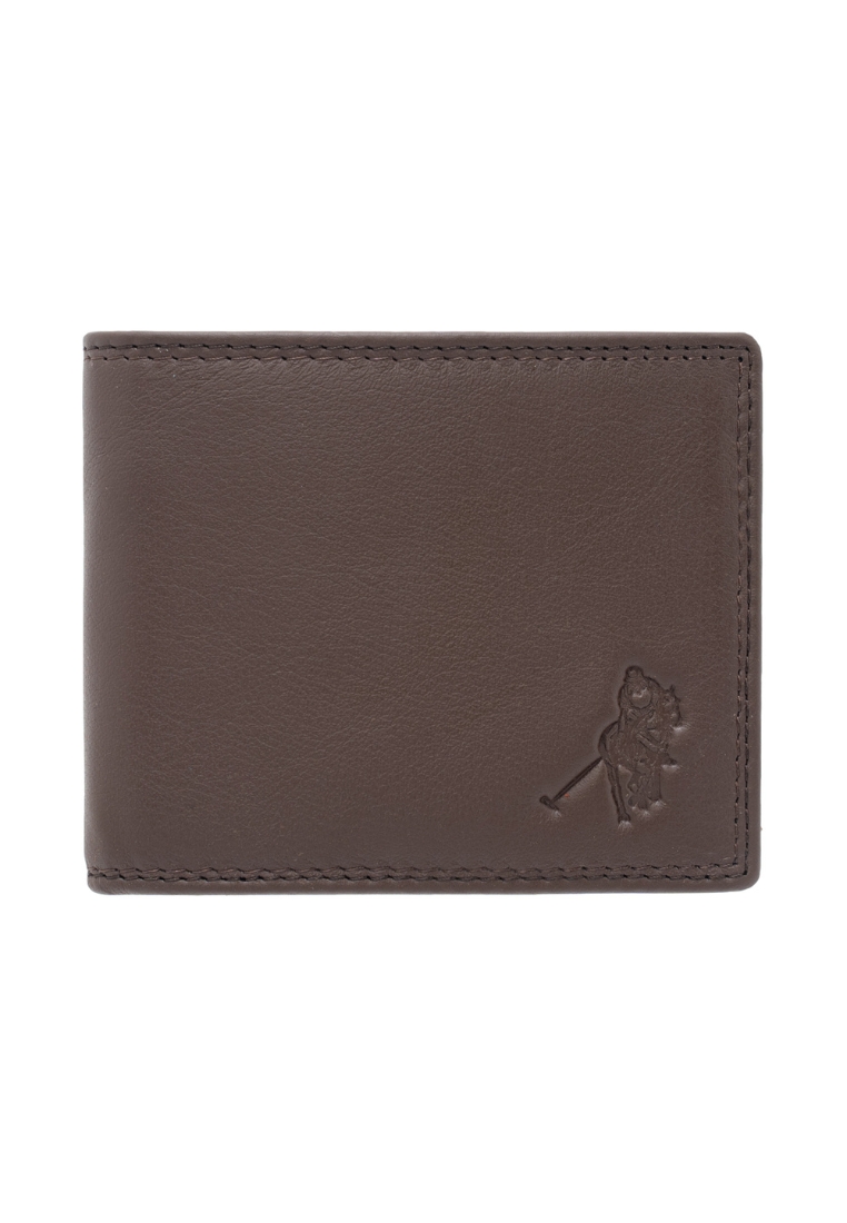 Euro Polo Grain Leather RFID Double Stitch ID Bifold Wallet For Men EWB 20952