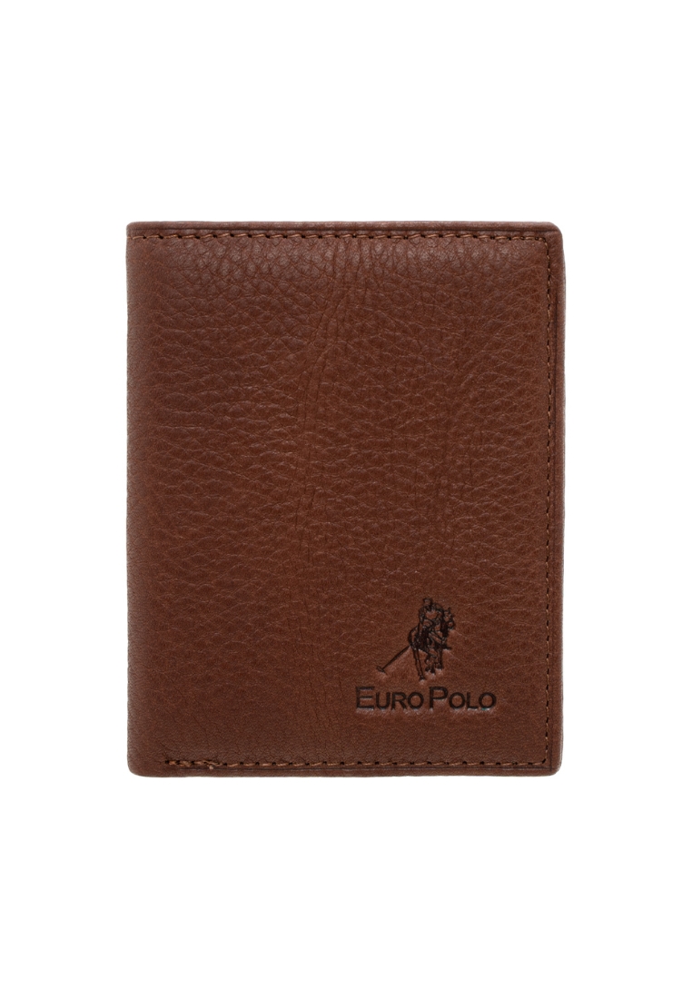 Euro Polo Men's Grain Leather RFID Vertical Bifold Minimalist Slim Wallet EWB 40364