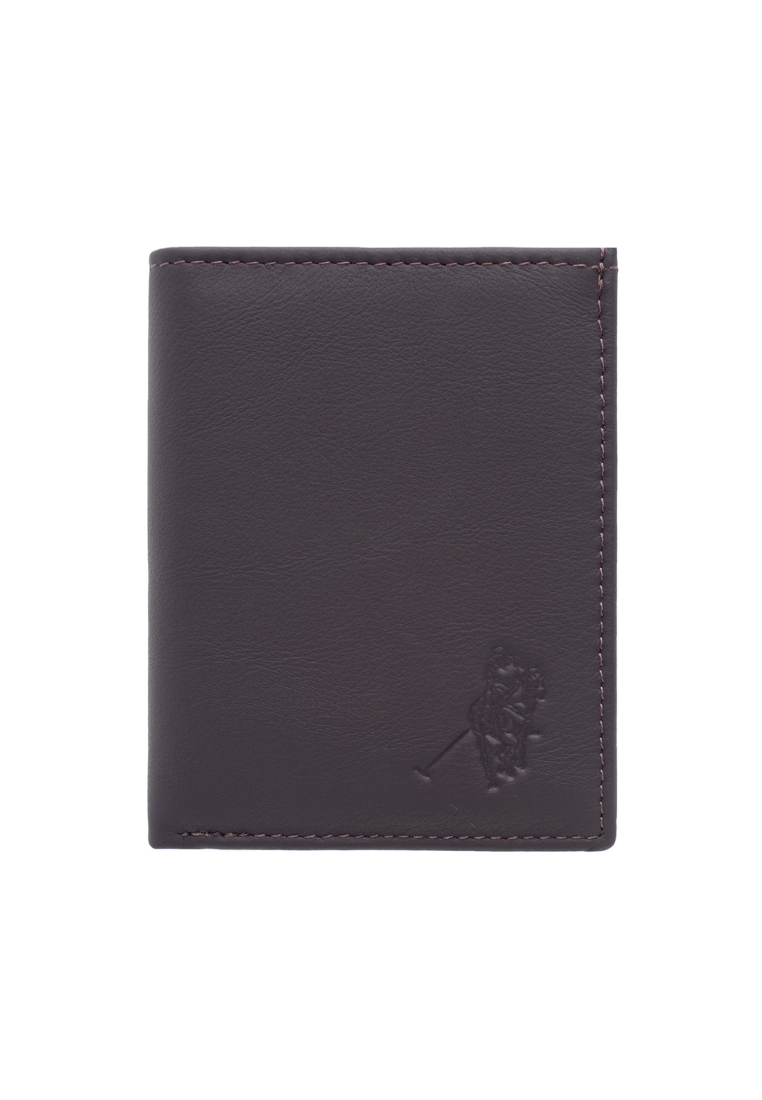 Euro Polo Top Grain Leather Bi-Fold Small Vertical Multi Card Short Plain Colour Wallet with Coin EWB 20962