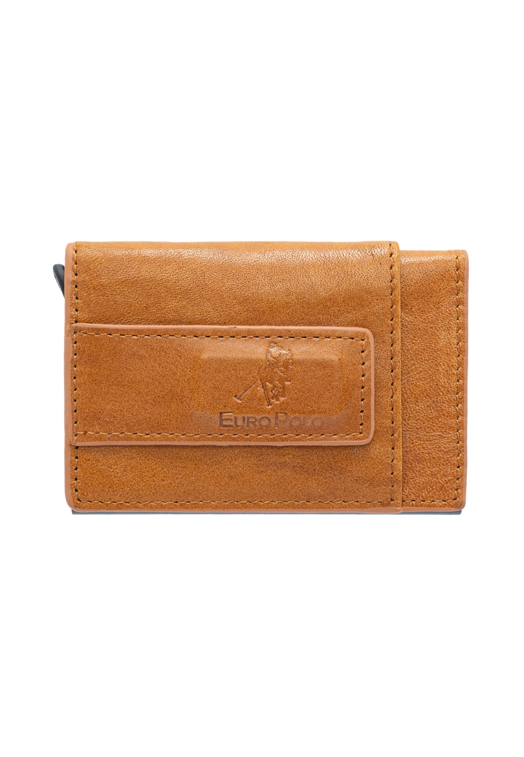 Euro Polo Top Grain Leather Minimalist Cascade Wallet Slim Pop Up Card Case Smart Wallet EWB 20966