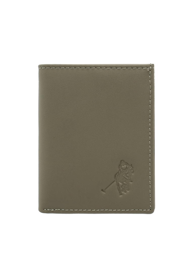 Euro Polo Top Grain Leather Bi-Fold Small Vertical Multi Card Short Plain Colour Wallet EWB 20961