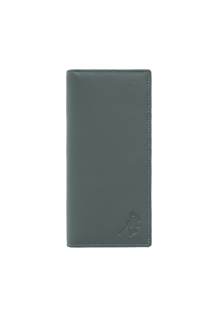 Euro Polo Men's Top Grain Leather Bi-Fold RFID Protection Plain Colour Slim Long Wallet with Coin Pocket EWB 20964
