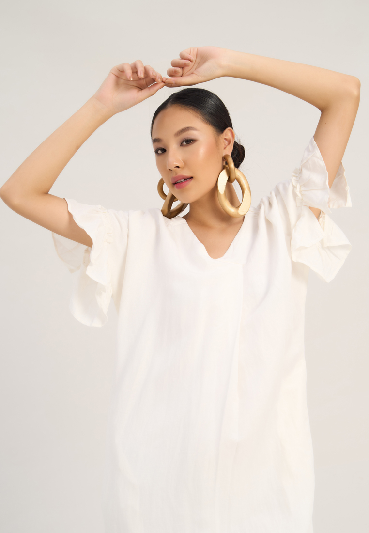 F2 - Fashion and Freedom White Linen Dress