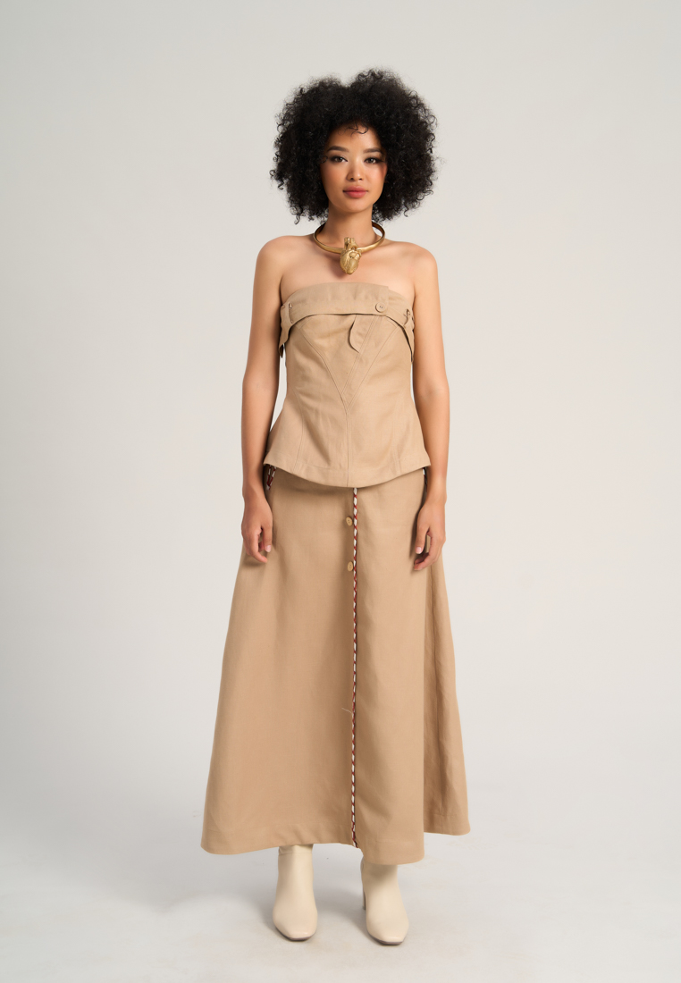 F2 - Fashion and Freedom Beige Linen Tube Top