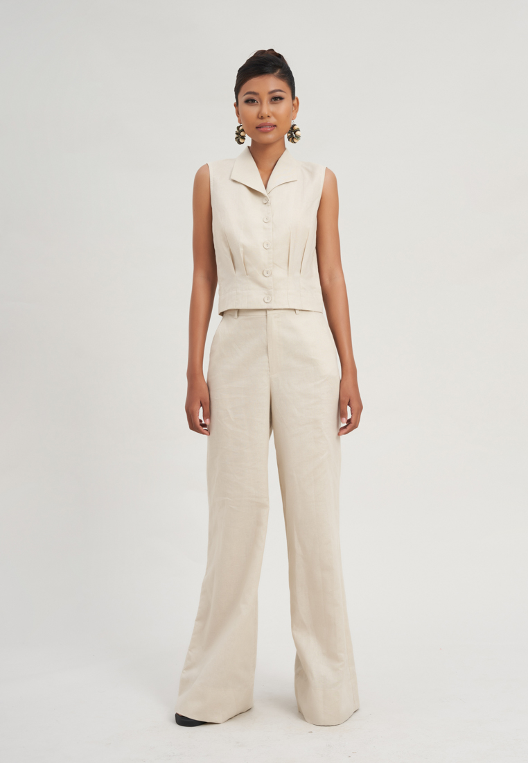 F2 - Fashion and Freedom CREAM LINEN TROUSERS