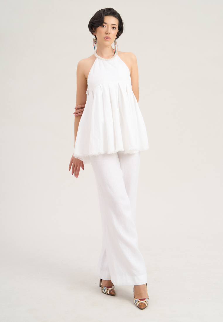 F2 - Fashion and Freedom White Linen Trousers