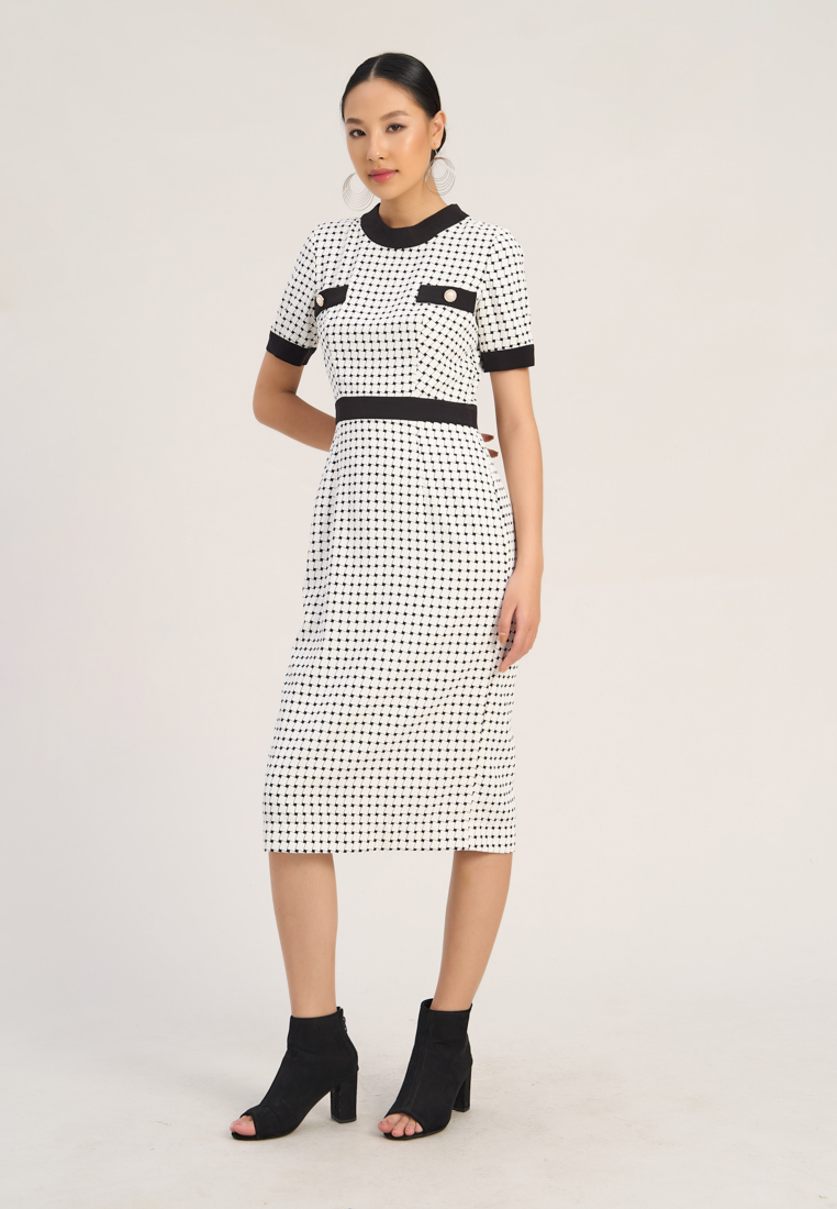 F2 - Fashion and Freedom White Polkadot Linen Dress