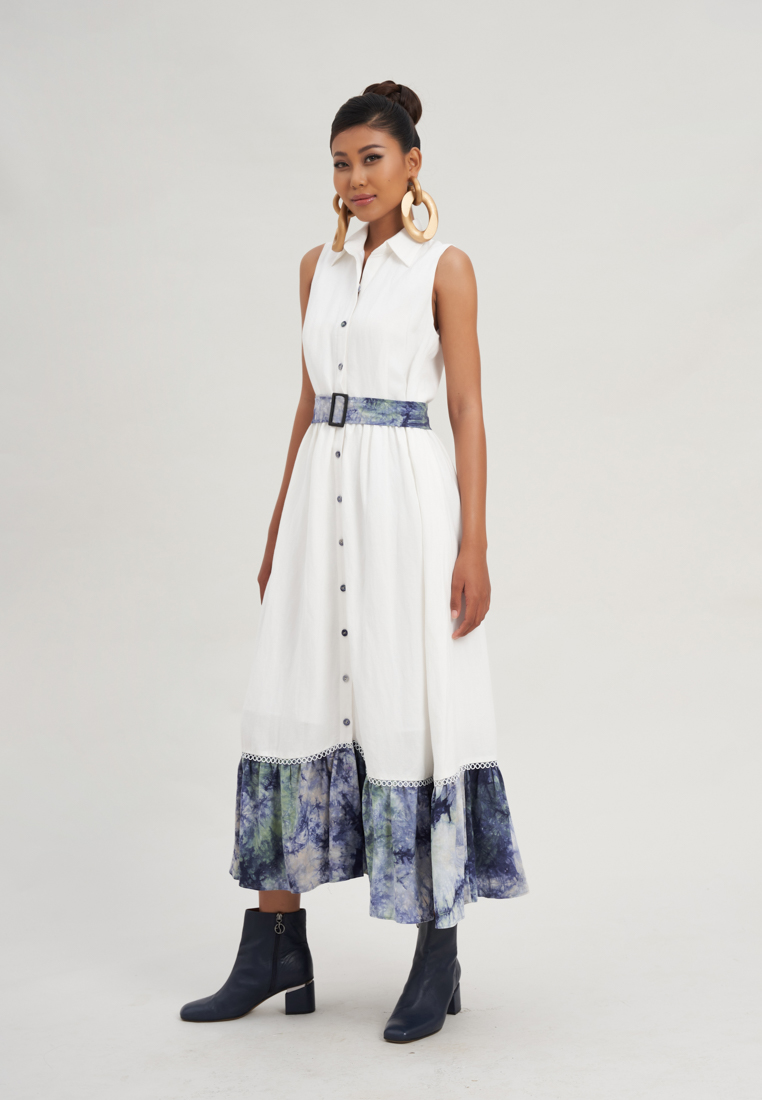 F2 - Fashion and Freedom WHITE TIE DYE MAXI DRESS