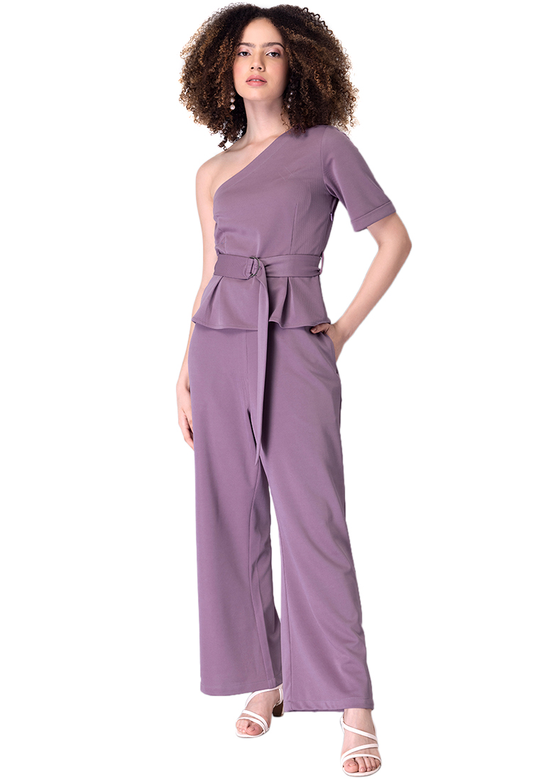 FabAlley Lilac One Shoulder Top And Bottom Set
