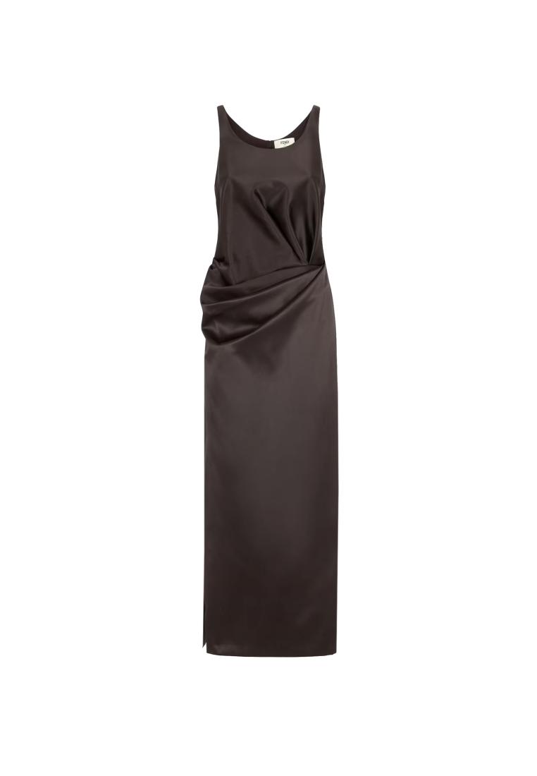 Fendi Cotton and silk dress - FENDI - Brown