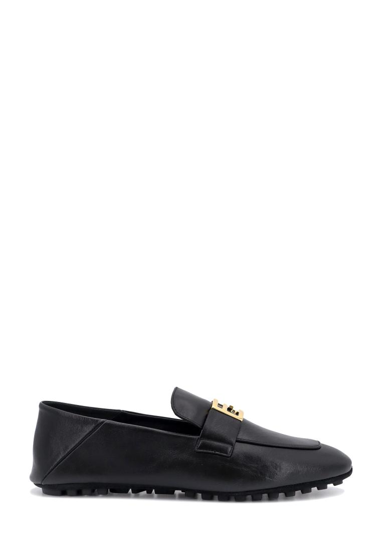 Fendi Leather loafer with FF Baguette buckle - FENDI - Black