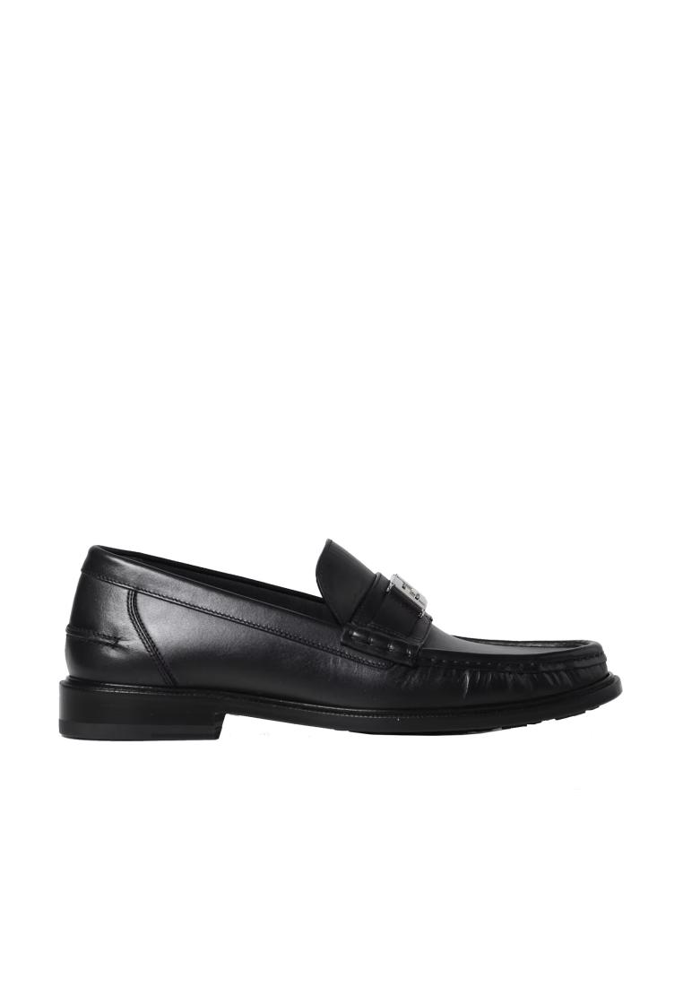Fendi FF Leather Loafers - FENDI - Black