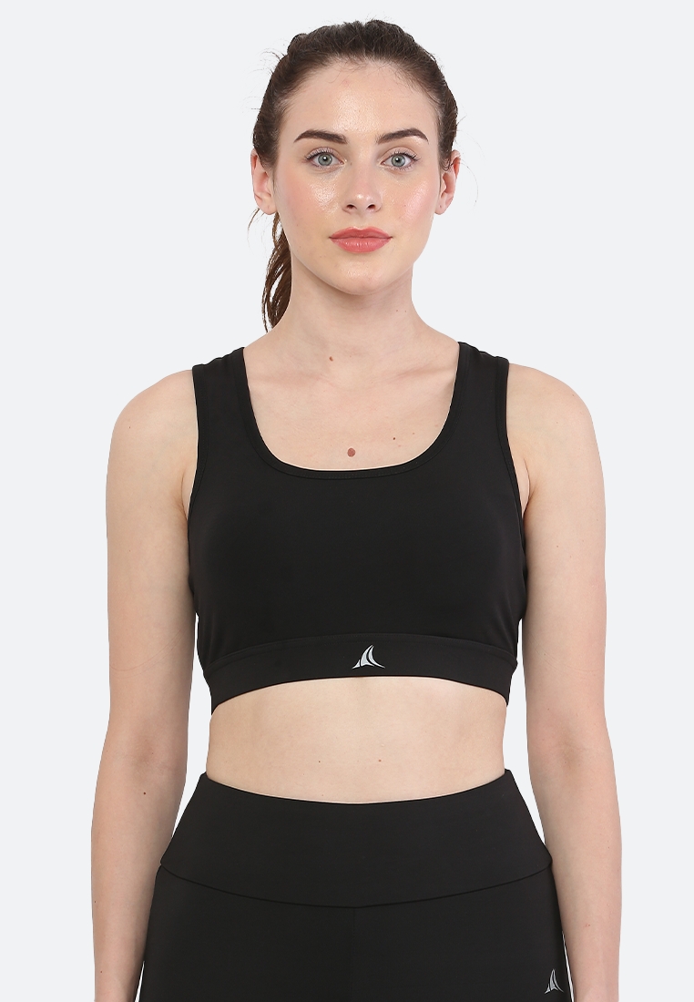 Fitleasure FitLeasure黑色基本基本坐標鍛煉/跑步運動胸罩