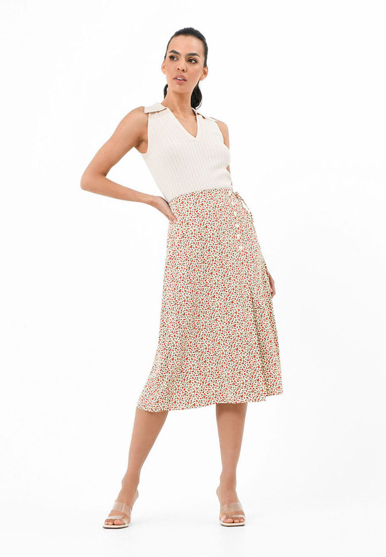 FORCAST Marigold Buttoned Midi Skirt