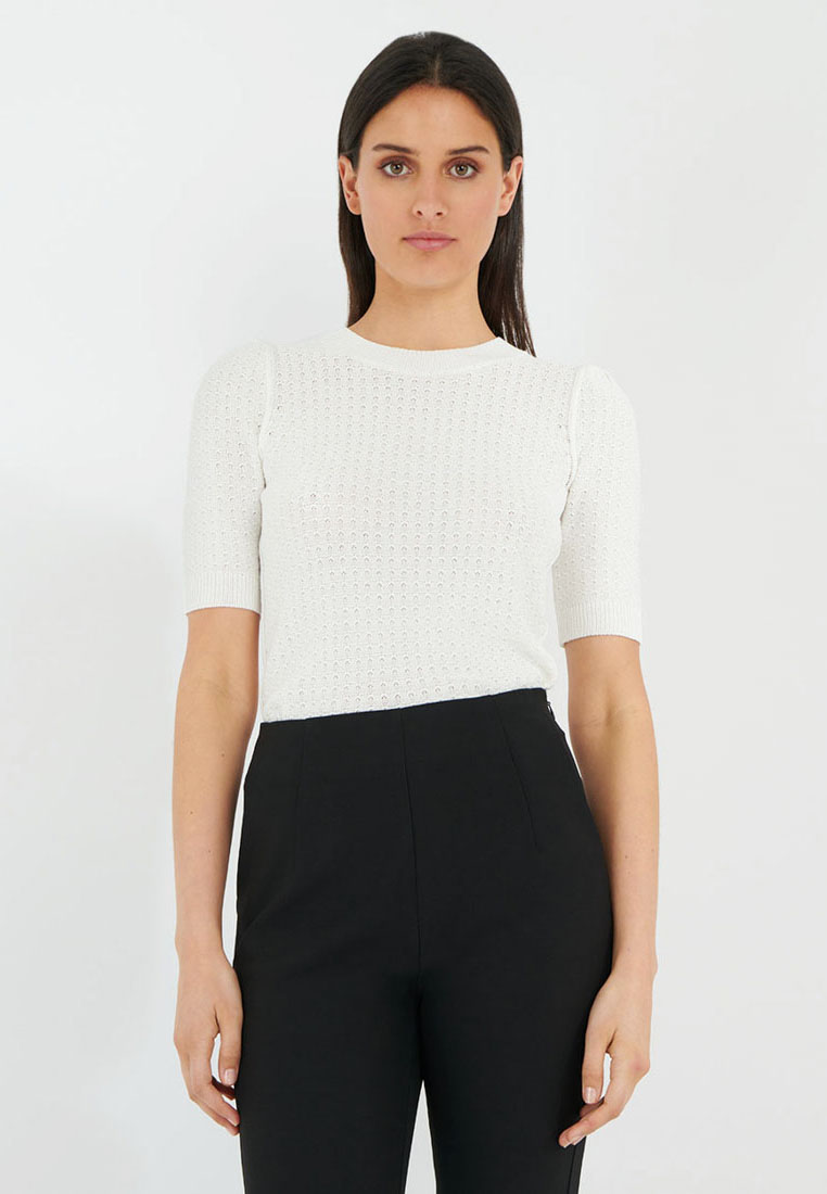 FORCAST Marie Puff Sleeve Knit Top
