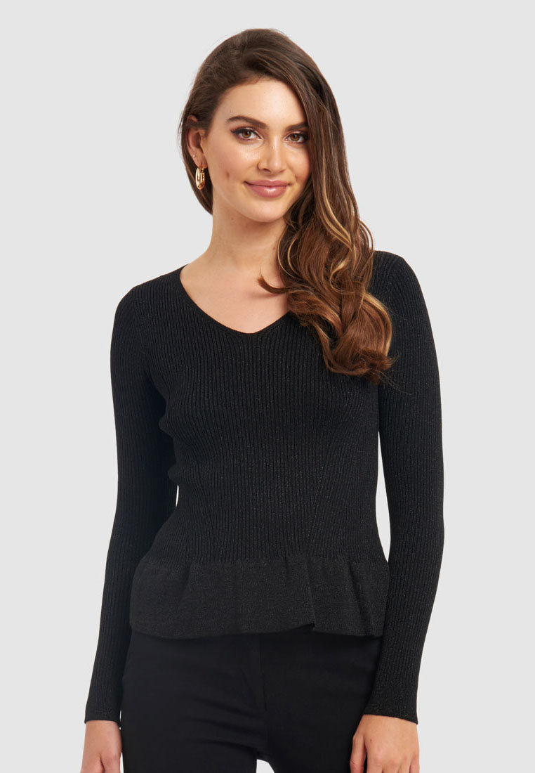 FORCAST Annabella Frill Knit Top