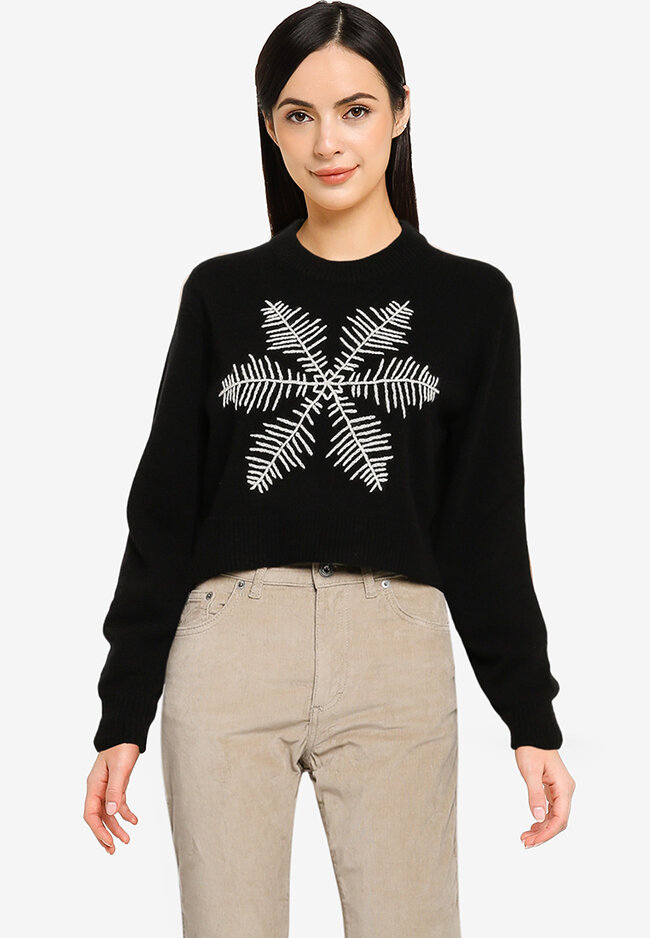 French Connection Muri Snowflake Embroidered Jumper