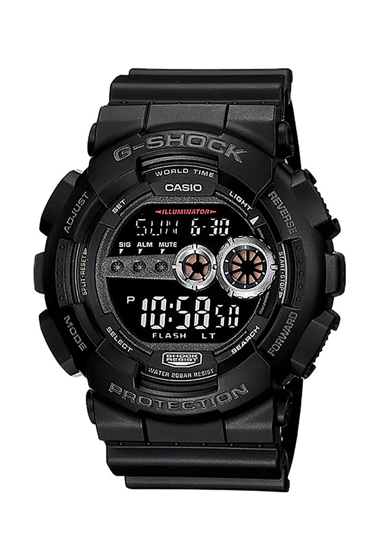 G-SHOCK Casio G-Shock Men's Digital Watch GD-100-1B Black Resin Band Sports Watch