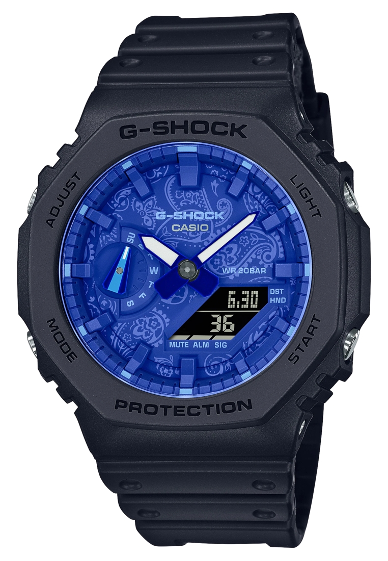 G-SHOCK G-Shock Blue Paisley Sport Watch (GA-2100BP-1A)